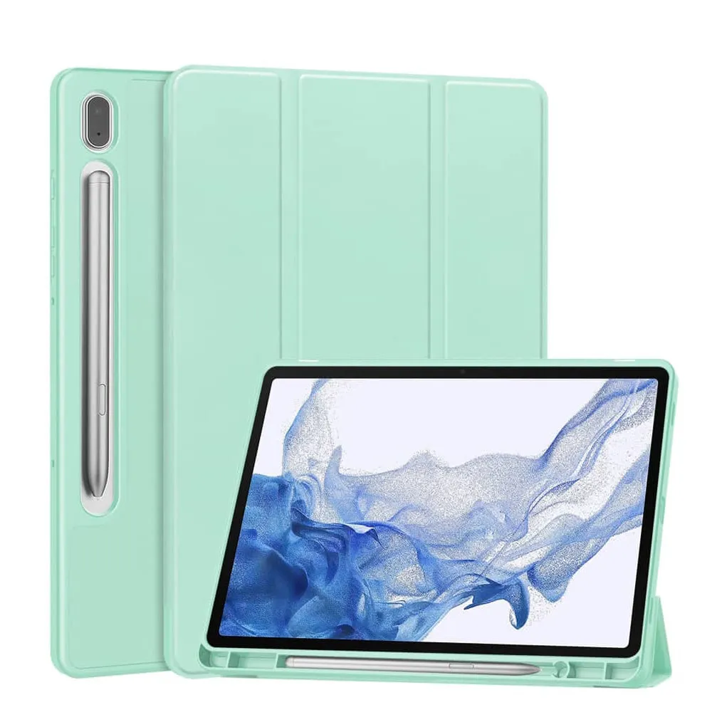 Custodia per Samsung Galaxy Tab S10 FE+, Techsuit, Flex Trifold, Verde Matcha - immagine 1