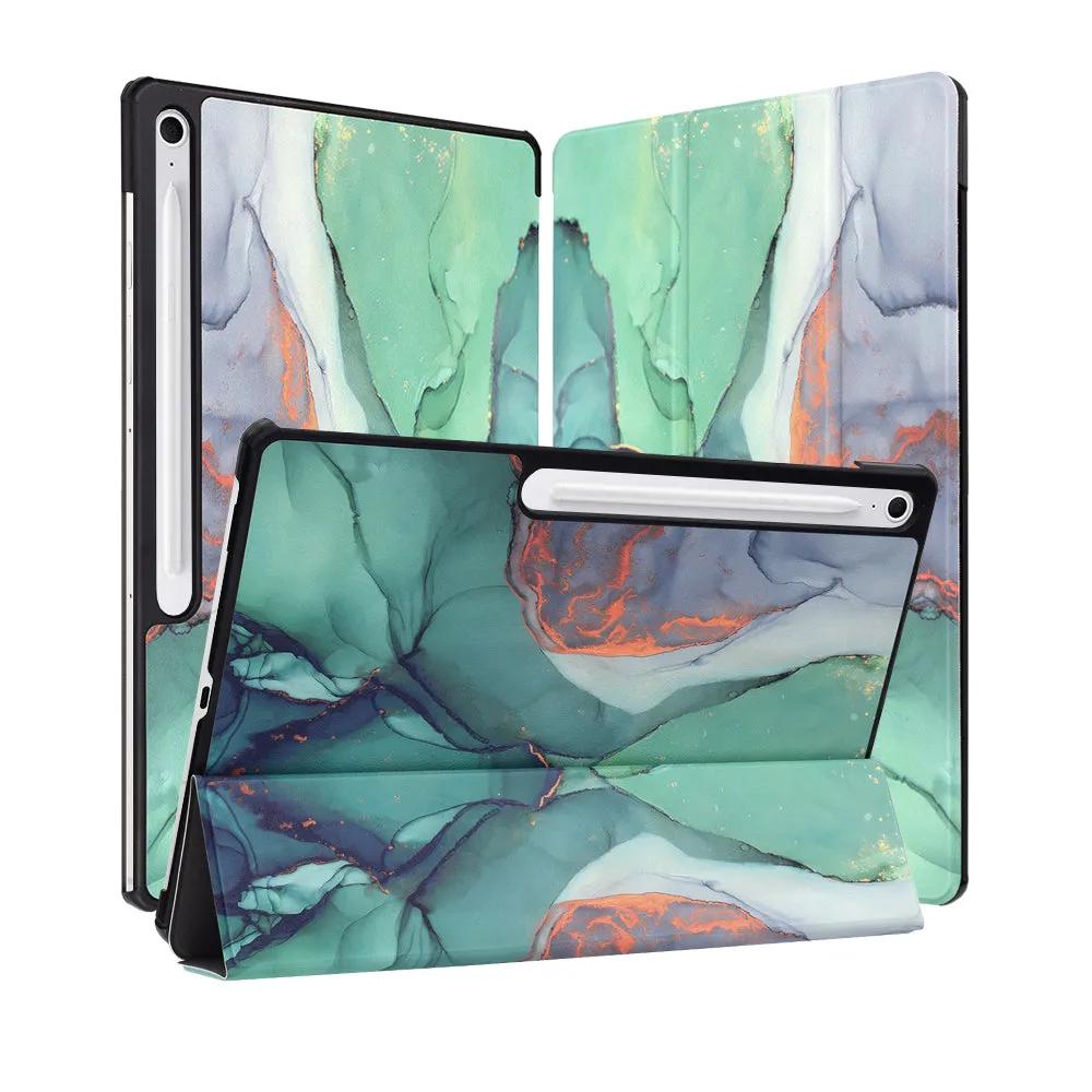 Custodia per Samsung Galaxy Tab S10 FE+, Techsuit, FoldPro Green Time, Multicolore - immagine 1