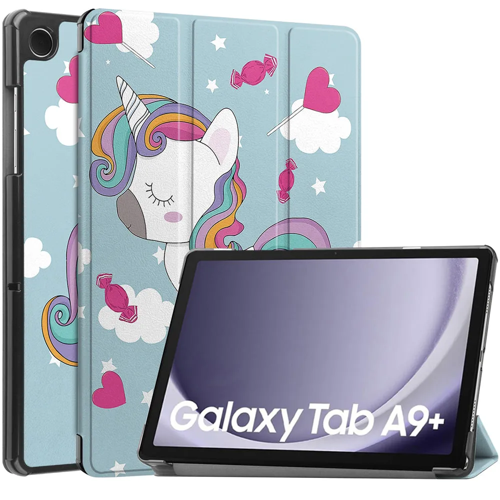Custodia per Samsung Galaxy Tab A9+, Techsuit, FoldPro Unicorn, Multicolore - immagine 1