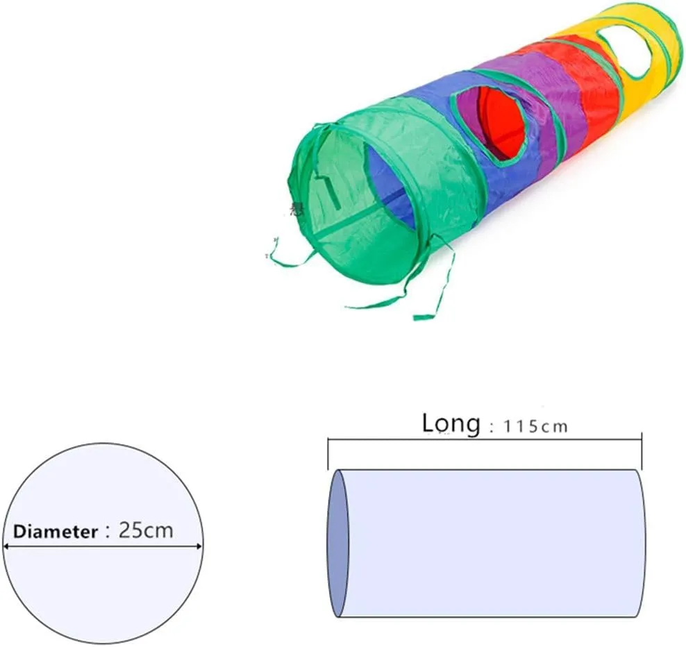 Tunnel per Gatti Pieghevole - Tunnel per Conigli - Giochi per Conigli, Poliestere, Design Compatto e Portatile con Giocattolo Sospeso, Adatto per Gatti, Conigli, Cuccioli e Piccoli Animali - immagine 5