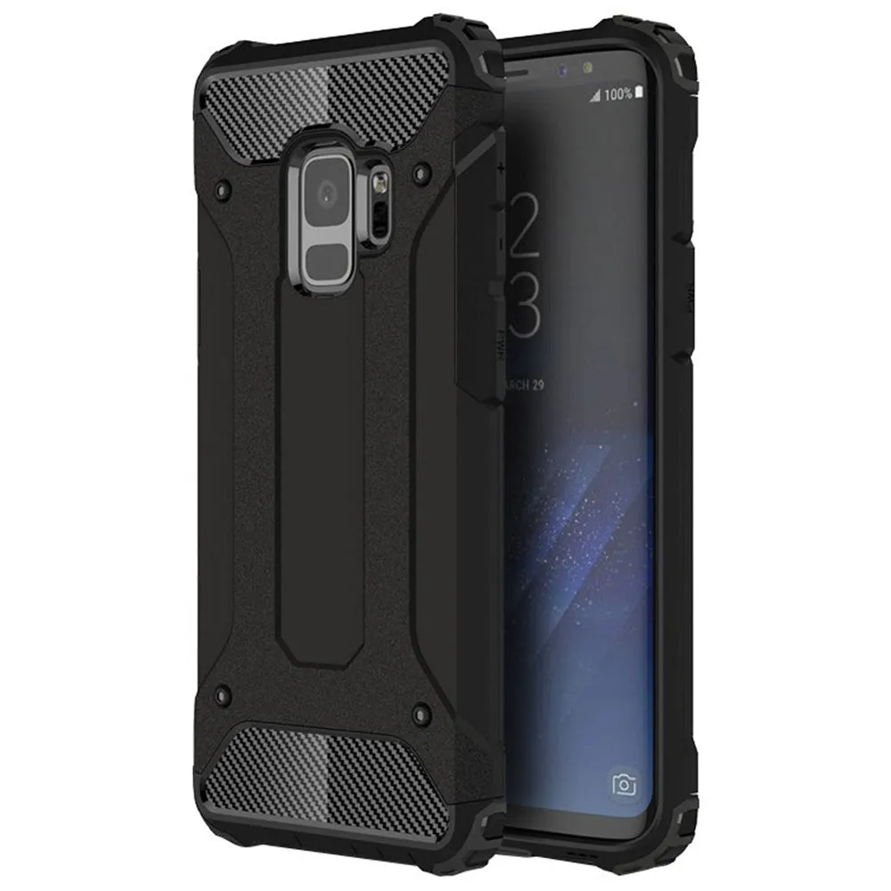 Custodia per Samsung Galaxy S9 G960, Techsuit, Hybrid Armor, Nera - immagine 1