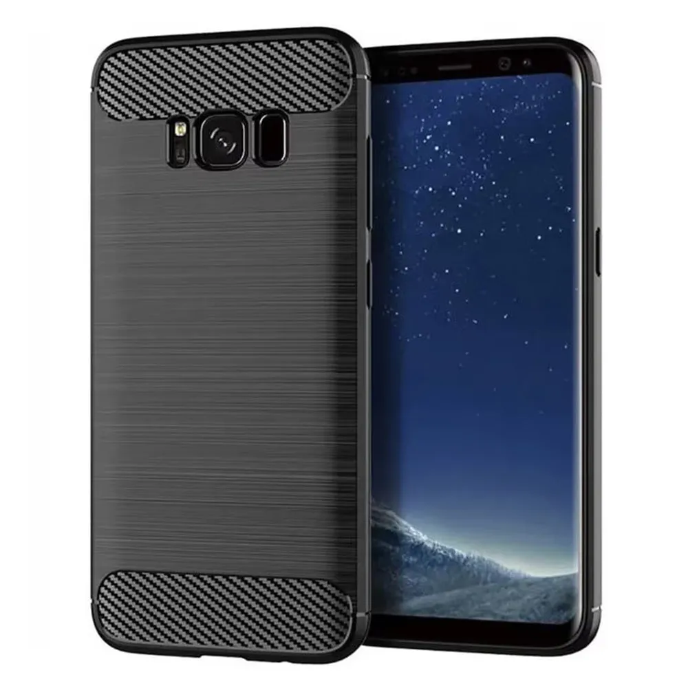 Custodia per Samsung Galaxy S8 G950, Techsuit, Carbonio, Nera - immagine 1