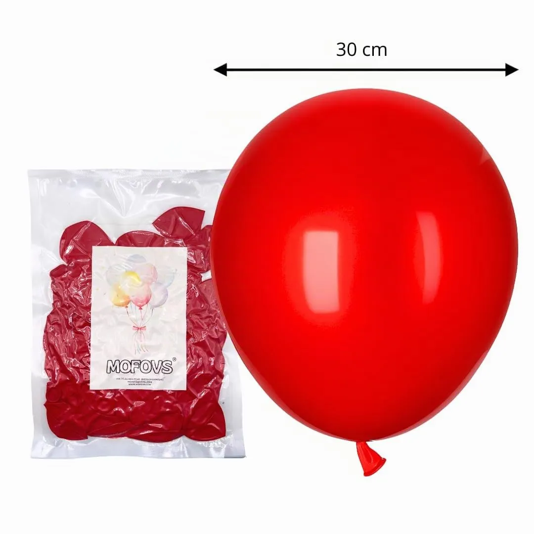 50 Palloncini Rossi • 30 Cm • Colori Vivaci Lucenti • Qualità Premium • Lattice Naturale Biodegradabili Ecologici • Gonfiabili Aria Elio Acqua • Baby Shower Battesimo Compleanno Feste di Laurea Arco - immagine 2