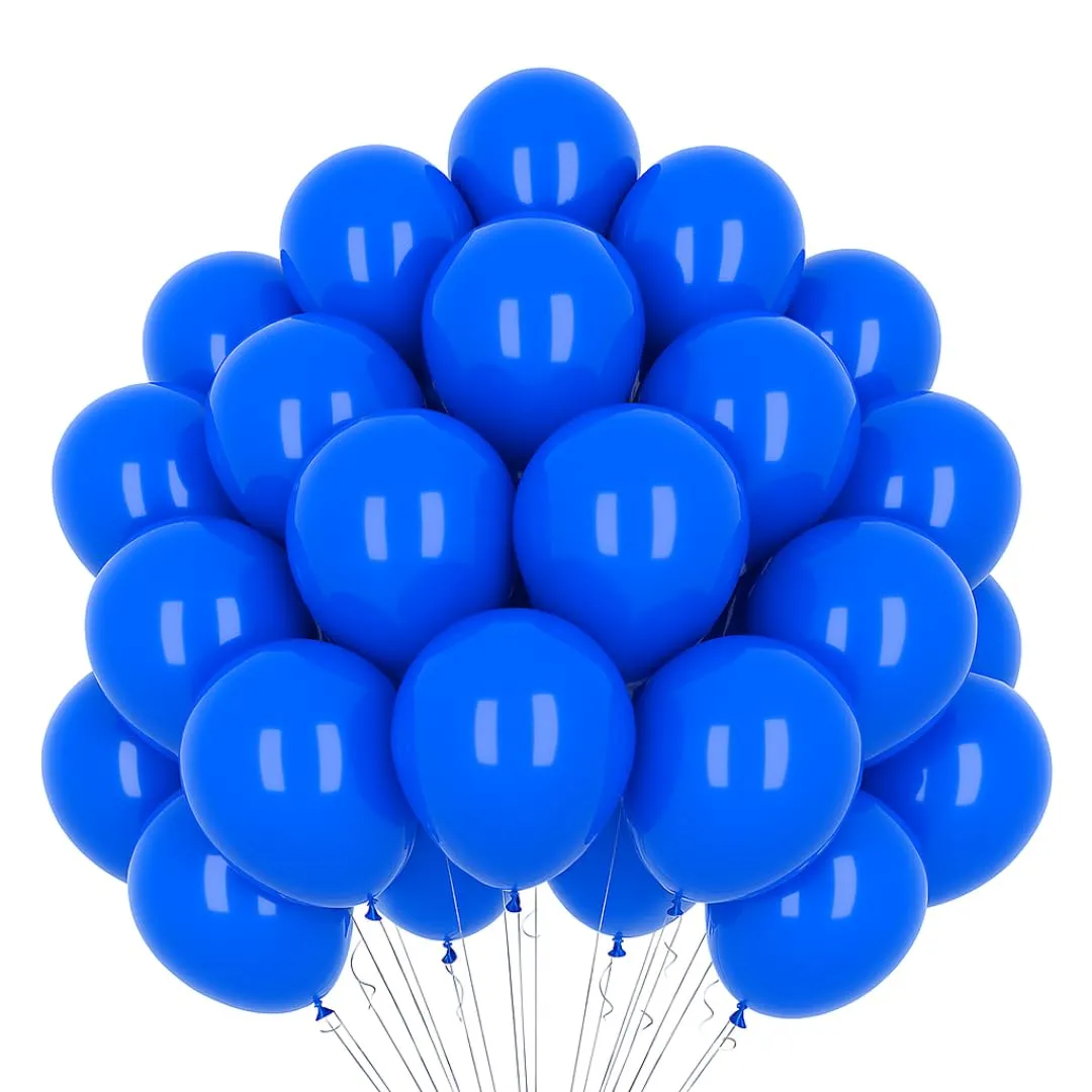 50 Palloncini Blu • 30 Cm • Colori Vivaci Lucenti • Qualità Premium • Lattice Naturale Biodegradabili Ecologici • Gonfiabili Aria Elio Acqua • Baby Shower Battesimo Compleanno Feste di Laurea Arco - immagine 1