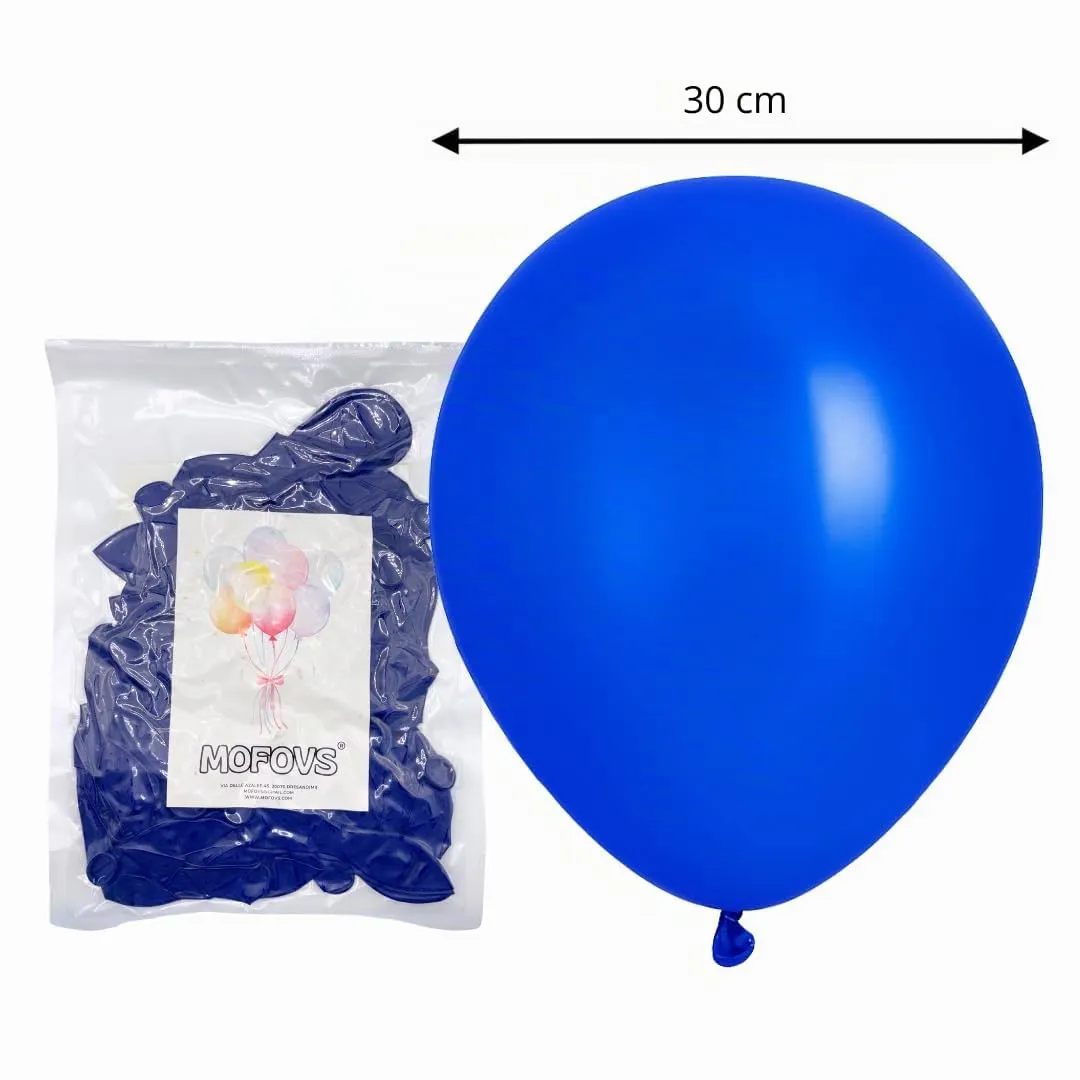 50 Palloncini Blu • 30 Cm • Colori Vivaci Lucenti • Qualità Premium • Lattice Naturale Biodegradabili Ecologici • Gonfiabili Aria Elio Acqua • Baby Shower Battesimo Compleanno Feste di Laurea Arco - immagine 2