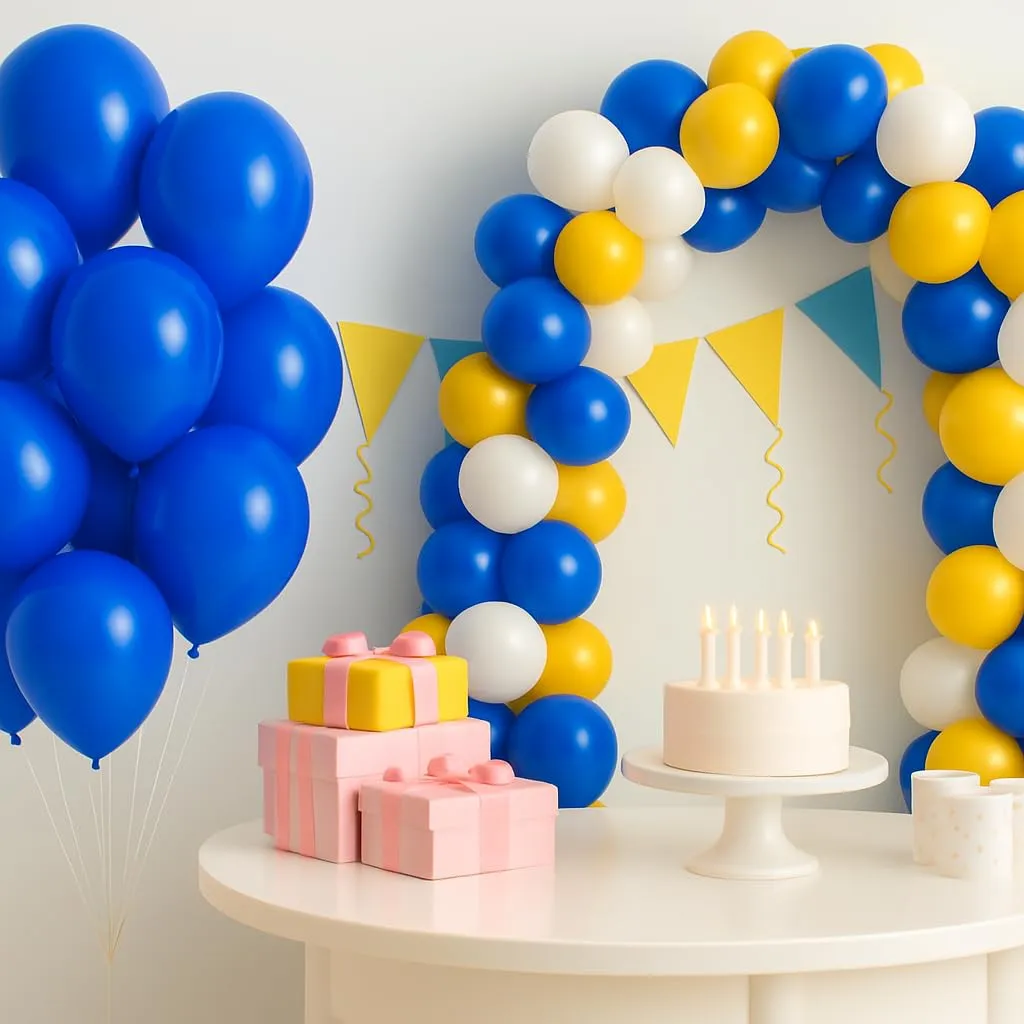 50 Palloncini Blu • 30 Cm • Colori Vivaci Lucenti • Qualità Premium • Lattice Naturale Biodegradabili Ecologici • Gonfiabili Aria Elio Acqua • Baby Shower Battesimo Compleanno Feste di Laurea Arco - immagine 7