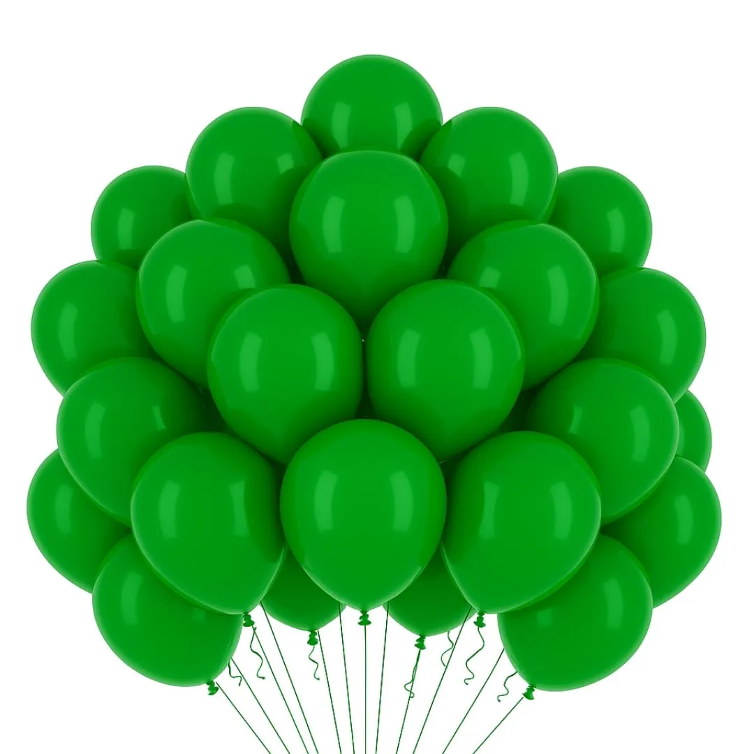 50 Palloncini Verdi • 30 Cm • Colori Vivaci Lucenti • Qualità Premium • Lattice Naturale Biodegradabili Ecologici • Gonfiabili Aria Elio Acqua • Baby Shower Battesimo Compleanno Feste di Laurea Arco - immagine 1
