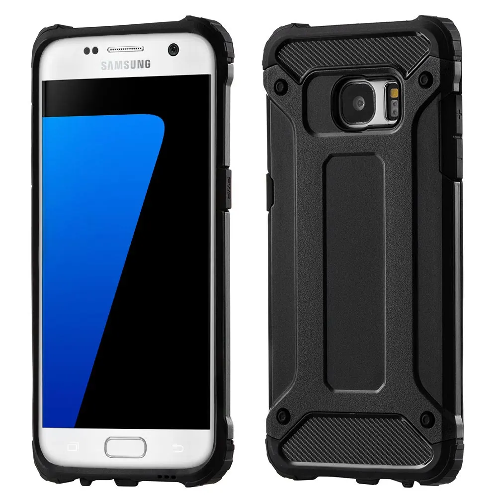 Custodia per Samsung Galaxy S7 edge G935, Techsuit, Hybrid Armor, Nera - immagine 1