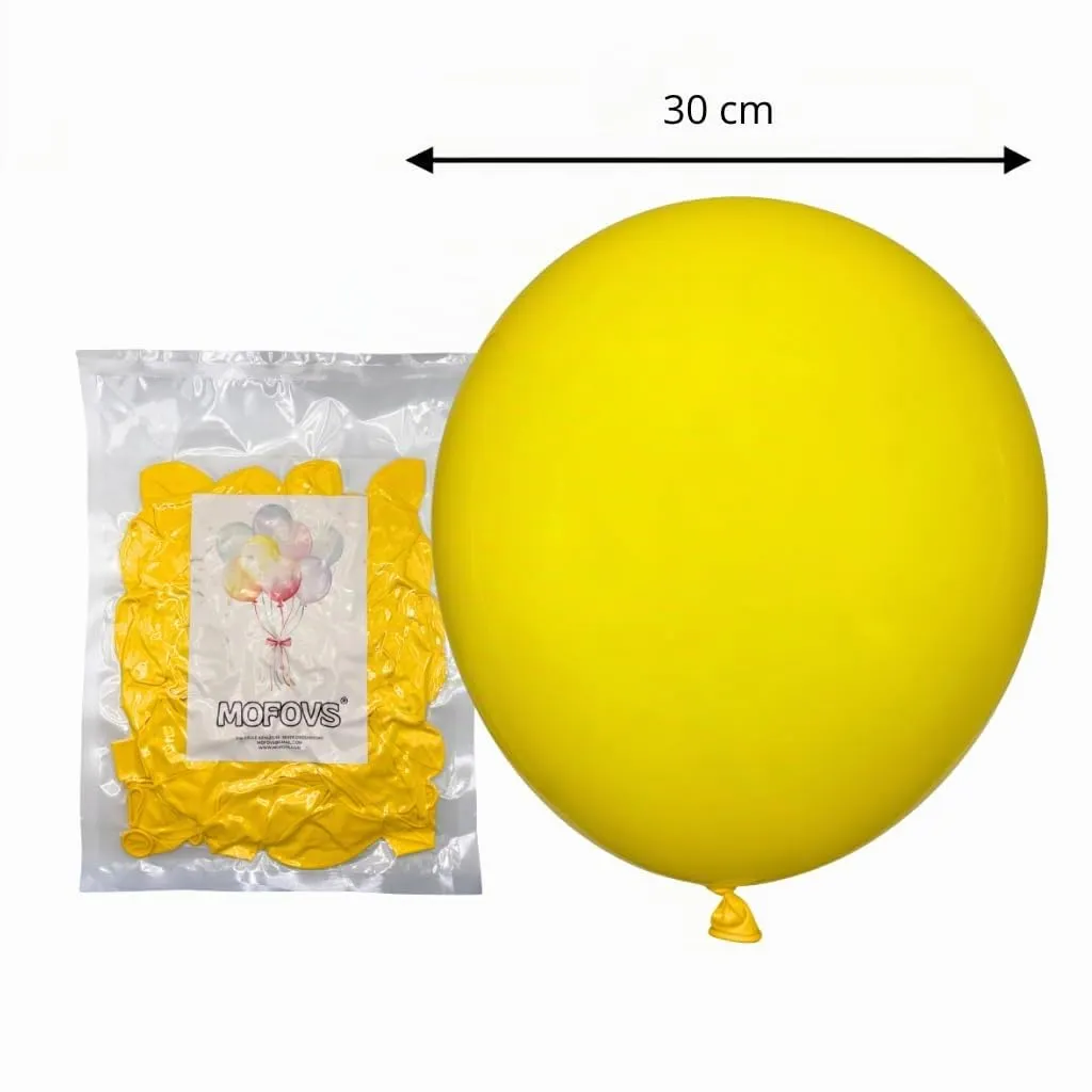 50 Palloncini Gialli • 30 Cm • Colori Vivaci Lucenti • Qualità Premium • Lattice Naturale Biodegradabili Ecologici • Gonfiabili Aria Elio Acqua • Baby Shower Battesimo Compleanno Feste di Laurea Arco - immagine 2