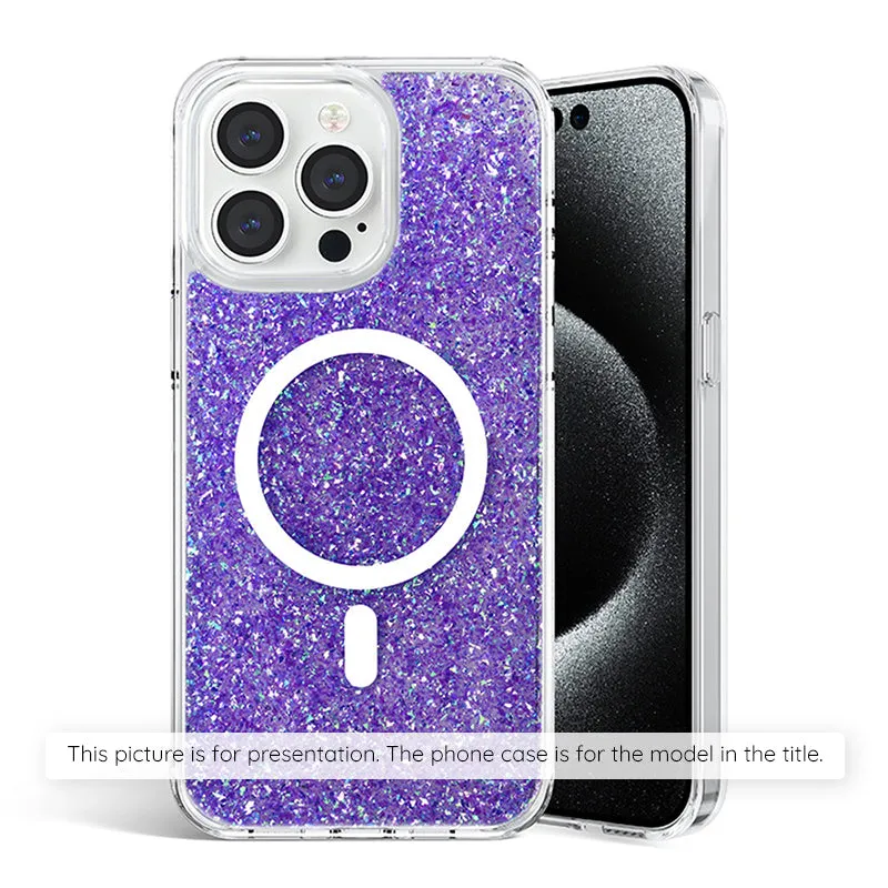 Custodia per Samsung Galaxy S25+ S936, Techsuit, Sparkly Glitter, Viola - immagine 1