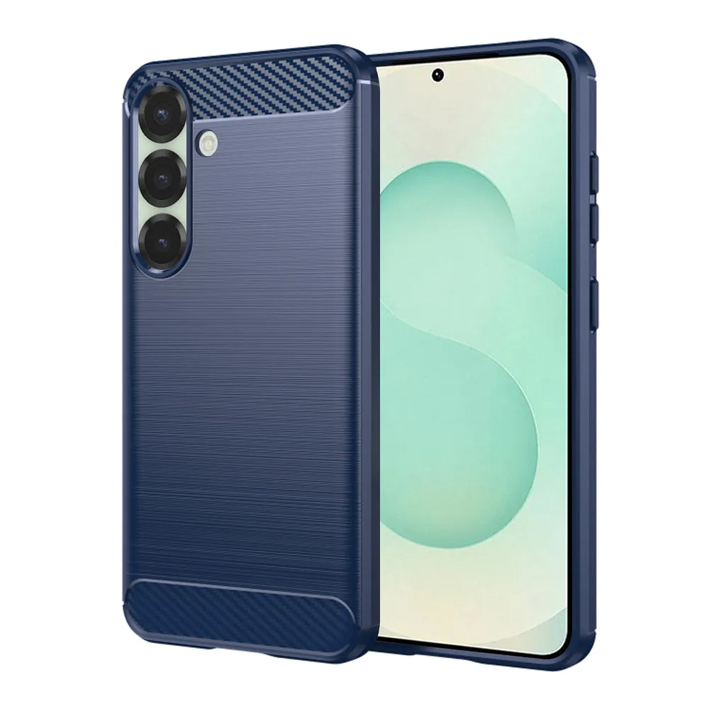 Custodia per Samsung Galaxy S25+ S936, Techsuit, Carbonio, Blu - immagine 1