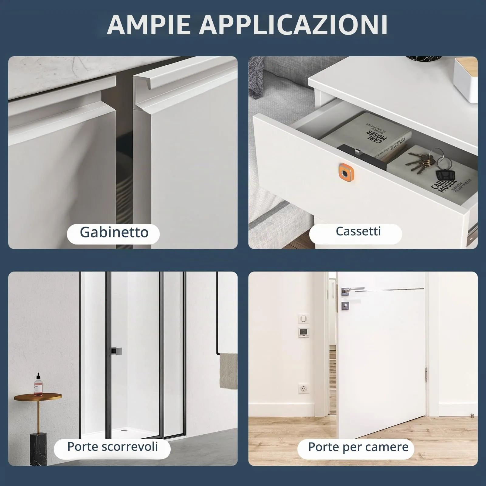Romon Fermaporta Bambini, Schiuma, 12Pcs Bianco - immagine 6