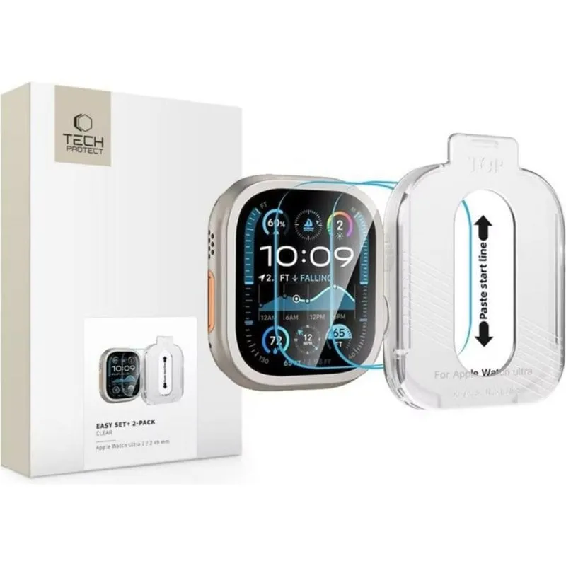 Kit Vetro Temperato Tech-Protect Apple Watch Ultra/Series 0,3mm - immagine 1