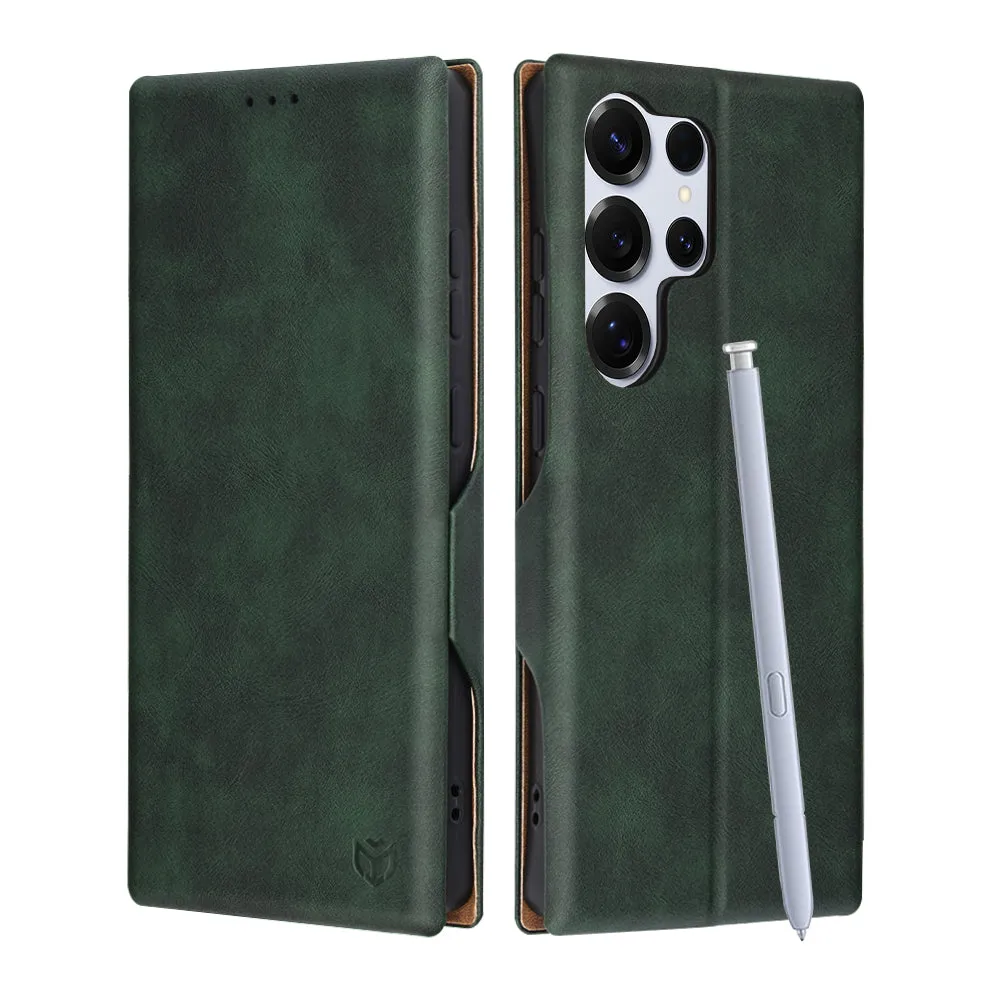Custodia per Samsung Galaxy S25 Ultra S938, Techsuit, Safe Wallet Plus, Verde - immagine 1