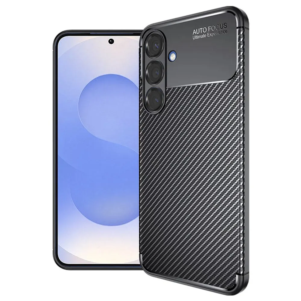 Custodia per Samsung Galaxy S25 S931, Techsuit, CarbonFiber, Nera - immagine 1