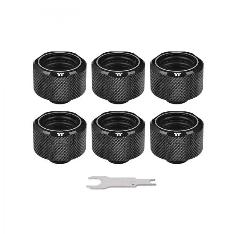 Thermaltake Pacific C-Pro Confezione da 6 raccordi G1/4 Tubo PETG 16 mm OD compressione Nero - immagine 1