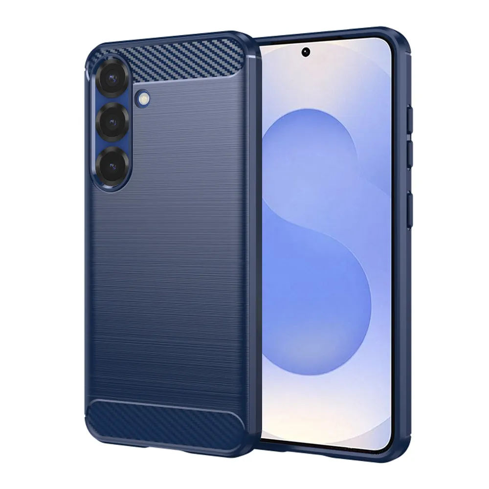 Custodia per Samsung Galaxy S25 S931, Techsuit, Carbonio, Blu - immagine 1