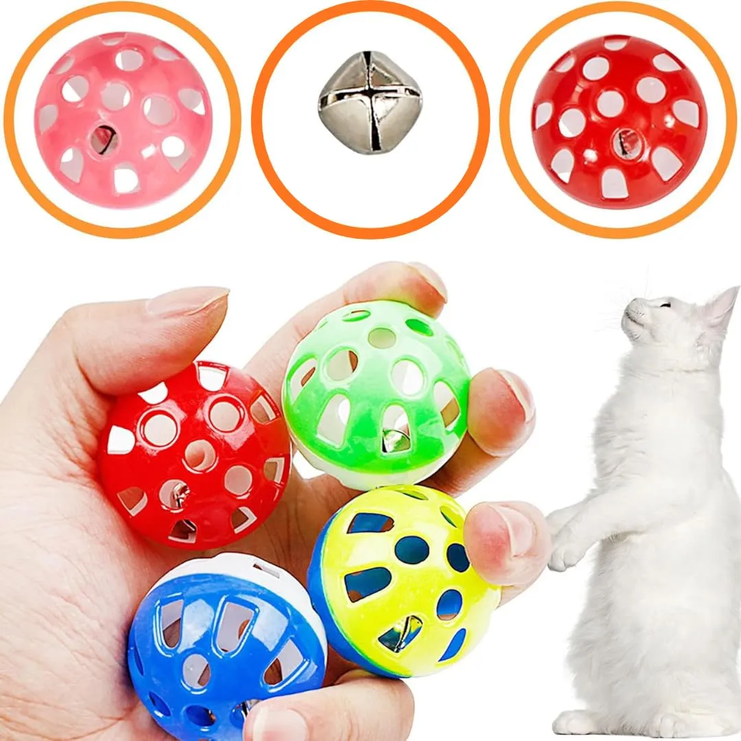 PARENCE - Set di 4 Palle da Gioco per Gatti 4 cm – Giocattoli Interattivi con Campana – Accessorio per Divertimento ed Esercizio Gattino e Gatto Adulto - immagine 3