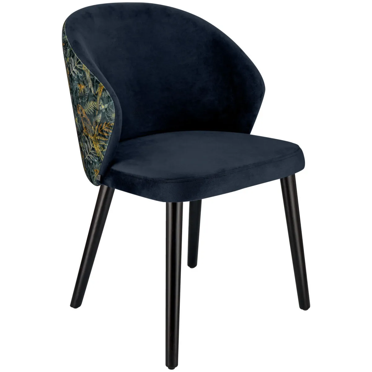 VEGA Poltroncina Floral; 54x59x82 cm (LxPxH); seduta blu, struttura nero - immagine 1