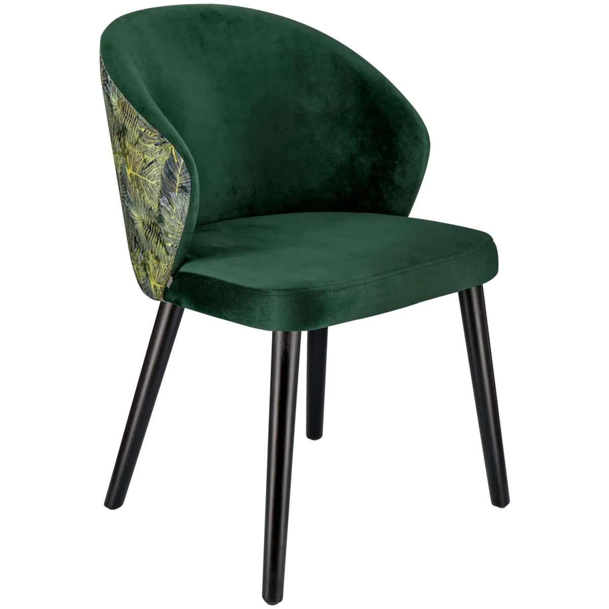 VEGA Poltroncina Floral; 54x59x82 cm (LxPxH); seduta verde, struttura nero - immagine 1