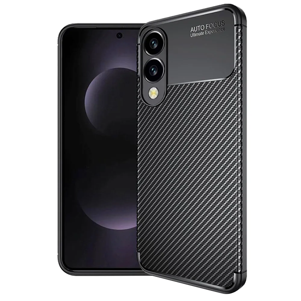 Custodia per Samsung Galaxy S25 Edge S937, Techsuit, CarbonFiber, Nera - immagine 1