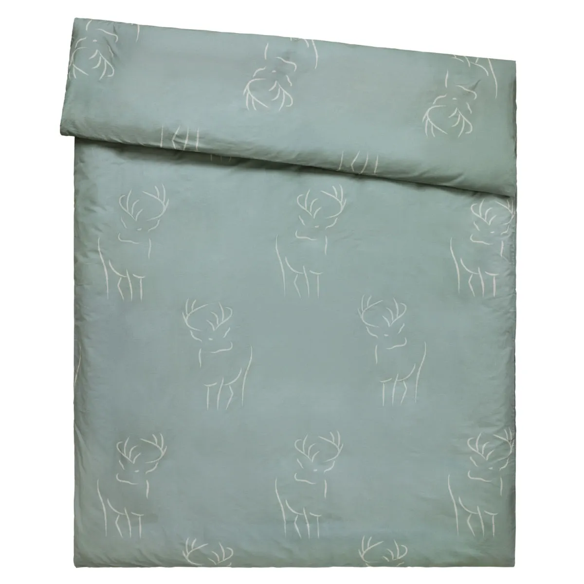 ERWIN M. Copripiumino con cervi Hirschegg; 160x210 cm (LxL); salvia/beige - immagine 1
