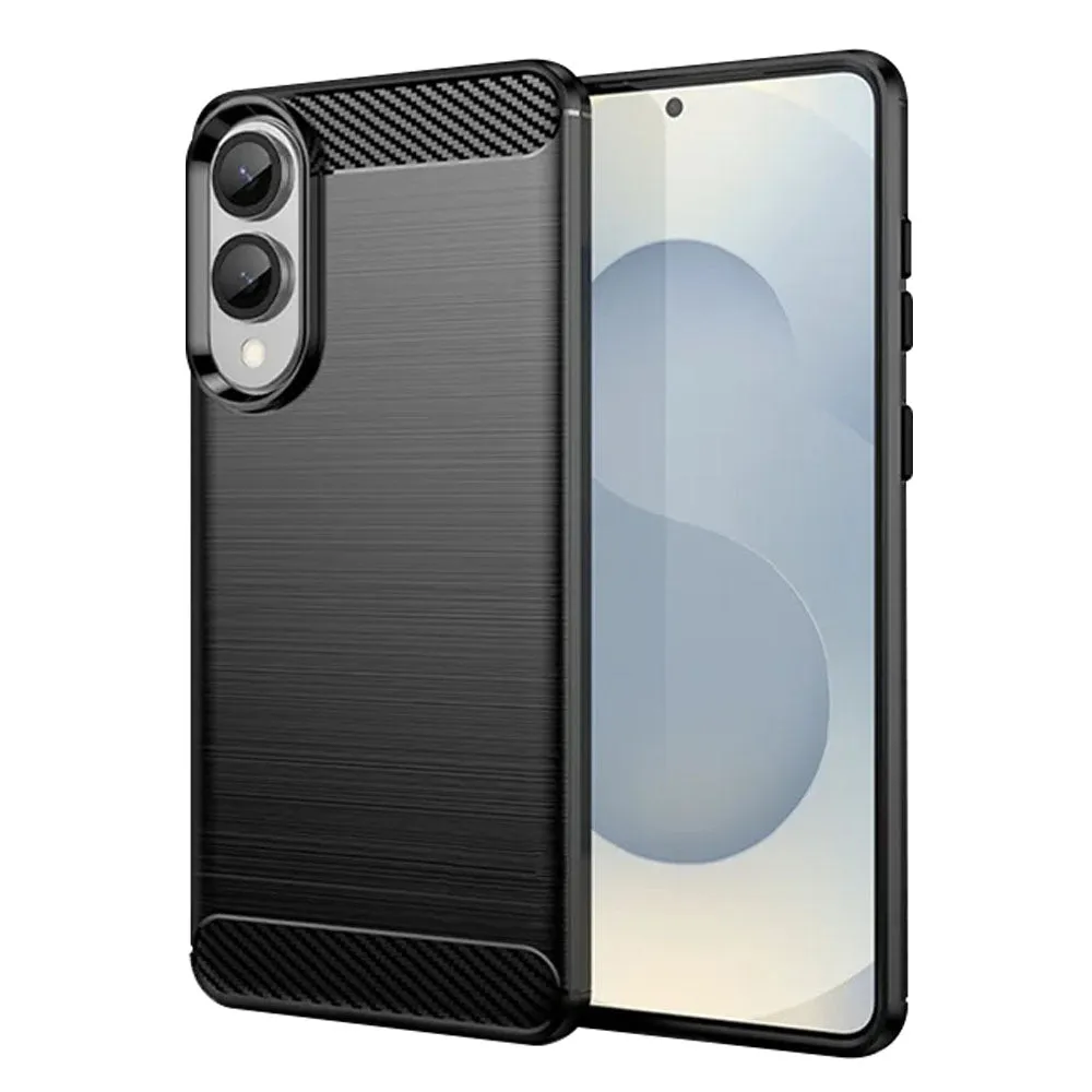 Custodia per Samsung Galaxy S25 Edge S937, Techsuit, Carbonio, Nera - immagine 1
