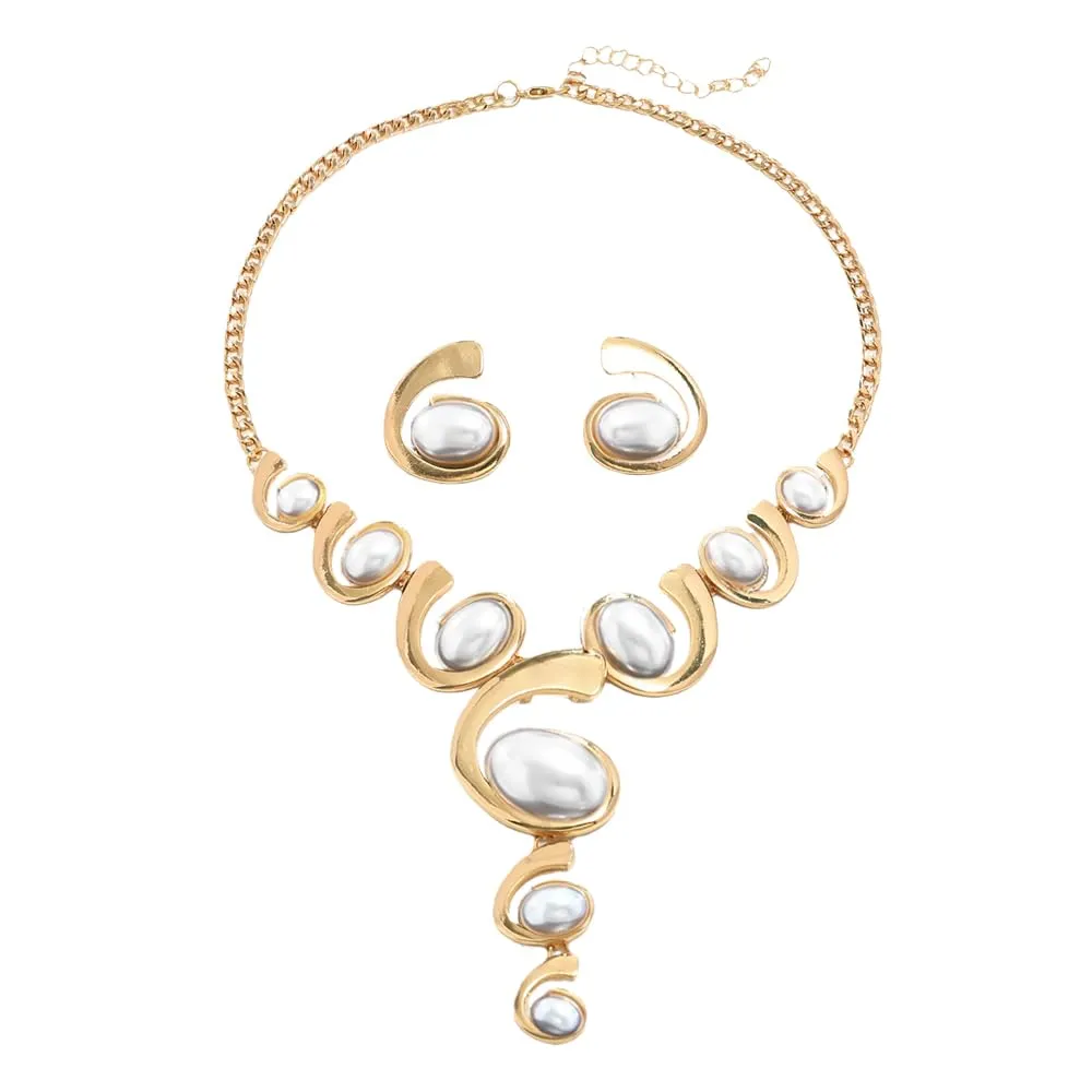 XFSRG Gioielli Donna Set Oro e Argento Nero Stile Boho Western Collana Vintage con Ciondolo Orecchini Abbinati di Lusso Perfetti per Serate Party Look da Effetto - immagine 1