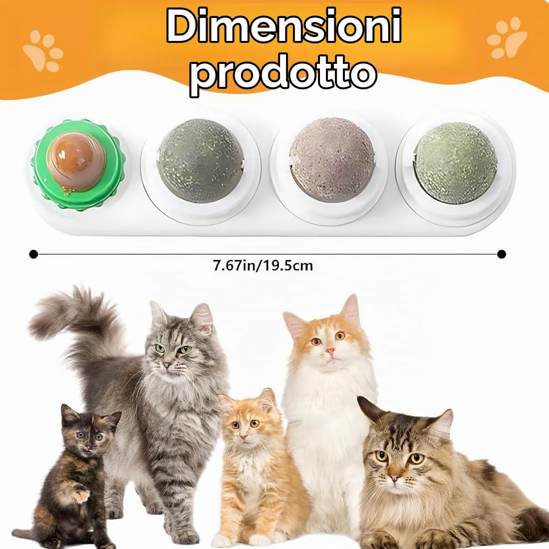 UIEXAY Palline Di Erba Gatta Giocattolo Di Erba Gatta Per Gatti Palline Commestibili Girevoli Palline Commestibili Di Erba Gatta Autoadesive Sane Naturali Pulizia Dei Denti Giocattolo Di Menta - immagine 2