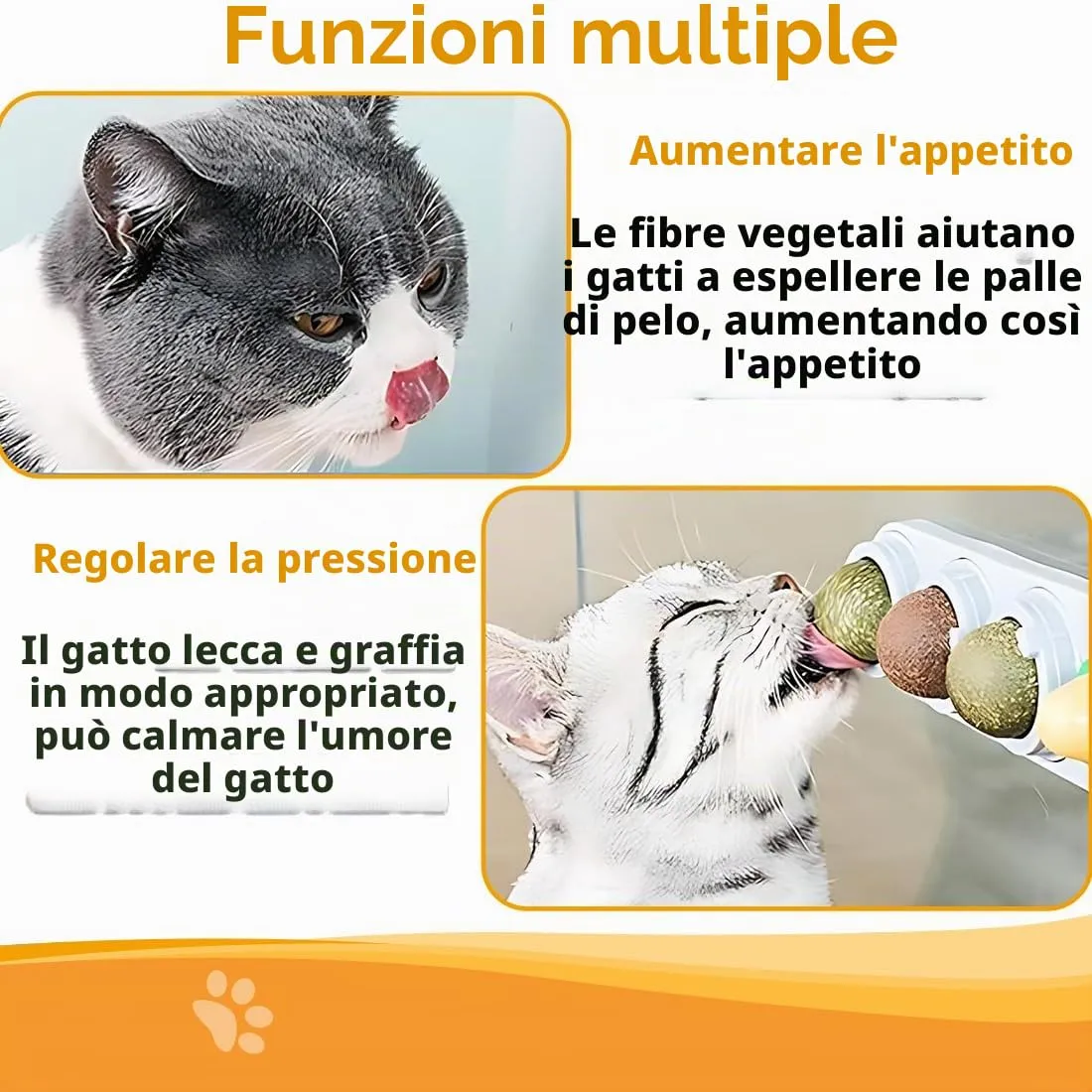 UIEXAY Palline Di Erba Gatta Giocattolo Di Erba Gatta Per Gatti Palline Commestibili Girevoli Palline Commestibili Di Erba Gatta Autoadesive Sane Naturali Pulizia Dei Denti Giocattolo Di Menta - immagine 4