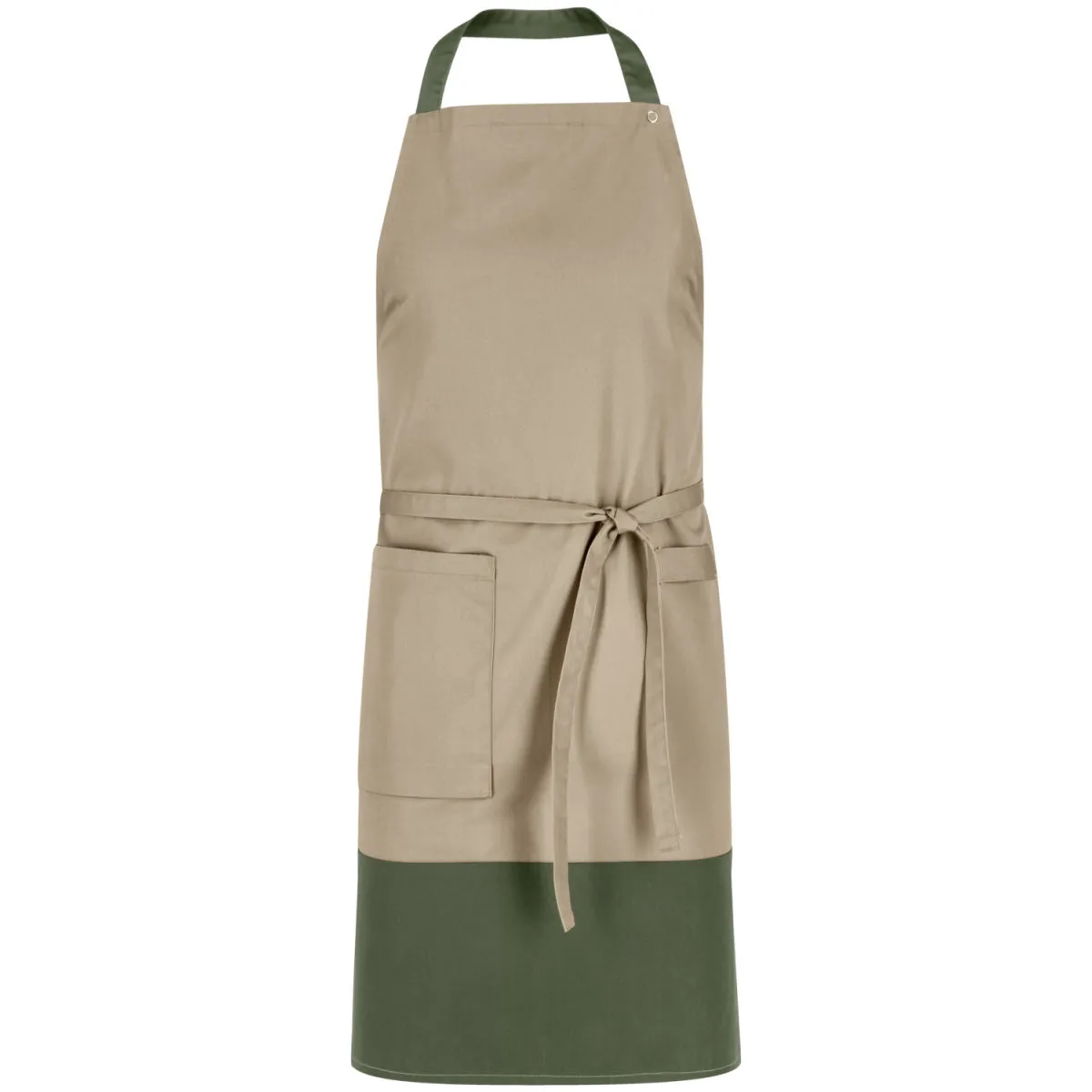 JOBELINE Grembiule con pettorina Bicolor 88x80 (LxL); 88x80 cm (LxL); sabbia/verde oliva - immagine 1