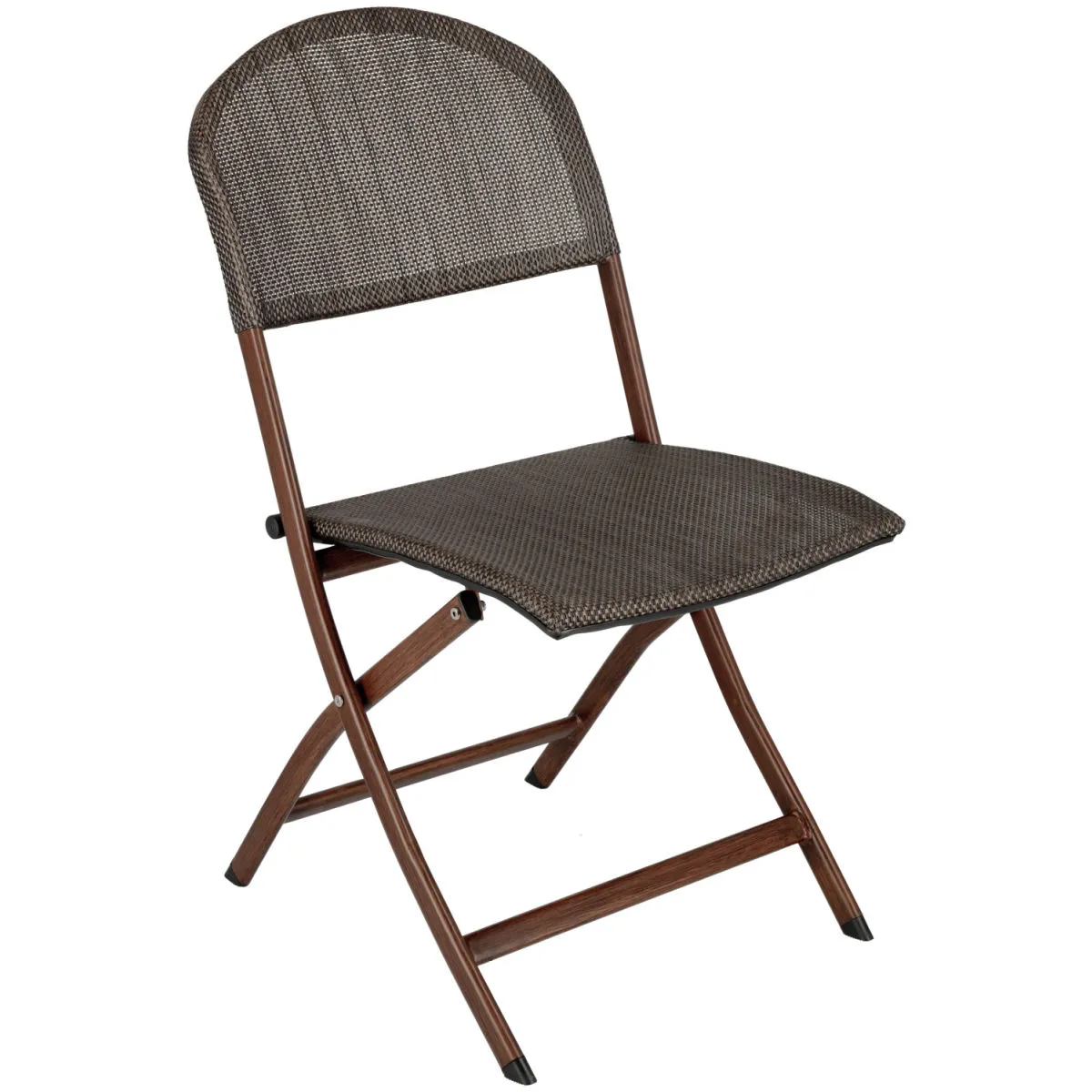 4x PULSIVA Sedia pieghevole da esterno Romalia; 45x59x86 cm (LxPxH); seduta antracite, struttura marrone; 4 pz. / Pacco - immagine 1