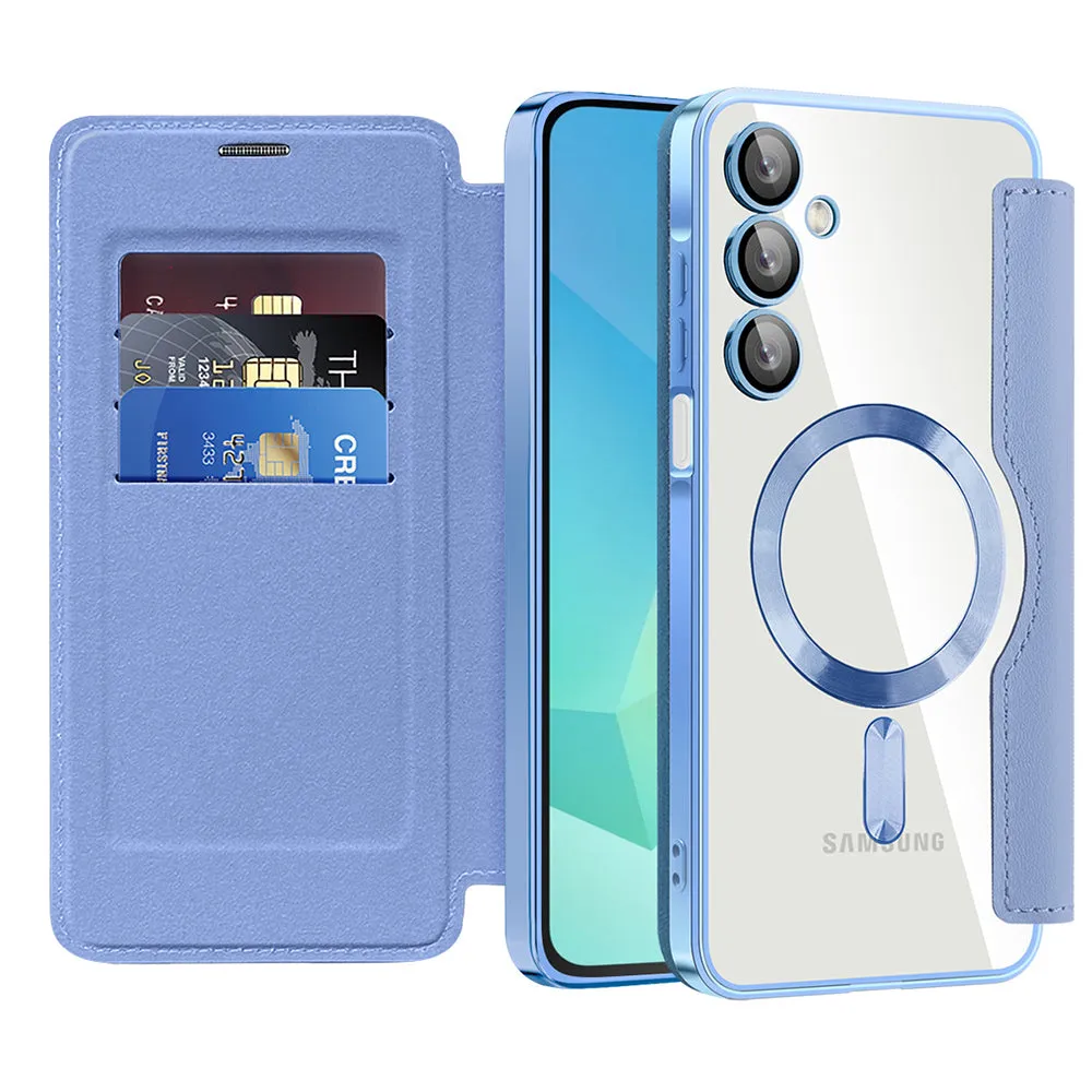 Custodia MagSafe per Samsung Galaxy A16 5G A166 / A16 4G A165, Techsuit, SmartMag Book, Blu - immagine 1