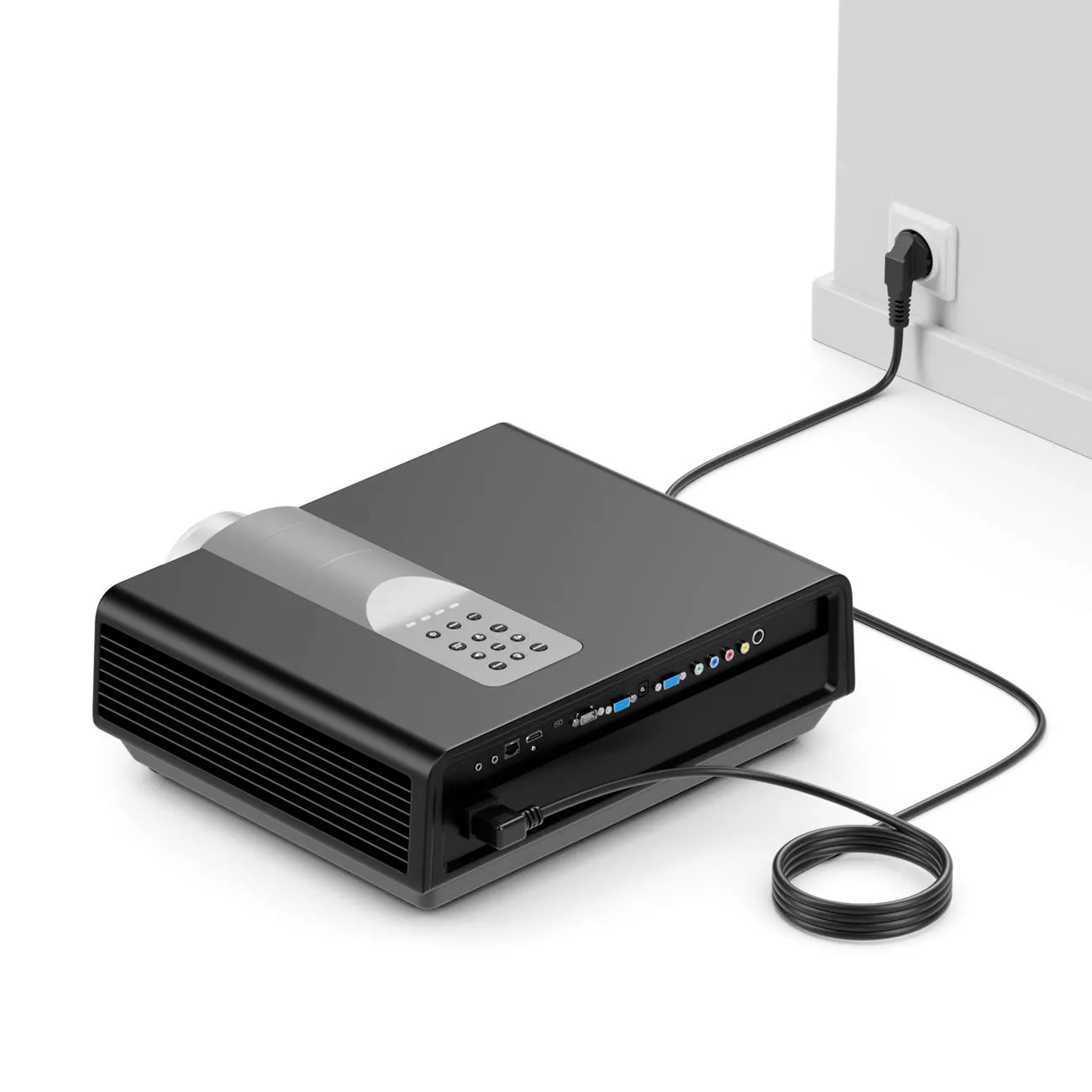 deleyCON 4m Cavo Alimentazione Corrente Linea con Spina Tipo F (CEE 7/7) 90° Angolato a Presa C13 90° Angolata Destra PC Computer Monitor Stampante Proiettore - Nero - immagine 7