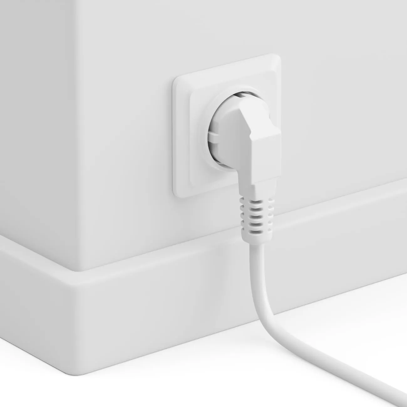 deleyCON 6m Cavo Alimentazione Corrente Linea con Spina Tipo F (CEE 7/7) 90° Angolato a Presa C13 90° Angolata Destra PC Computer Monitor Stampante Proiettore - Bianco - immagine 4