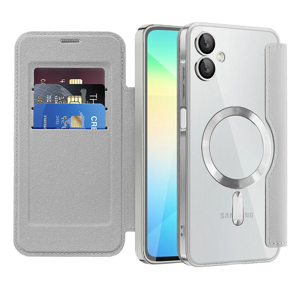 Custodia MagSafe per Samsung Galaxy A06 A065, Techsuit, SmartMag Book, Grigio - immagine 1