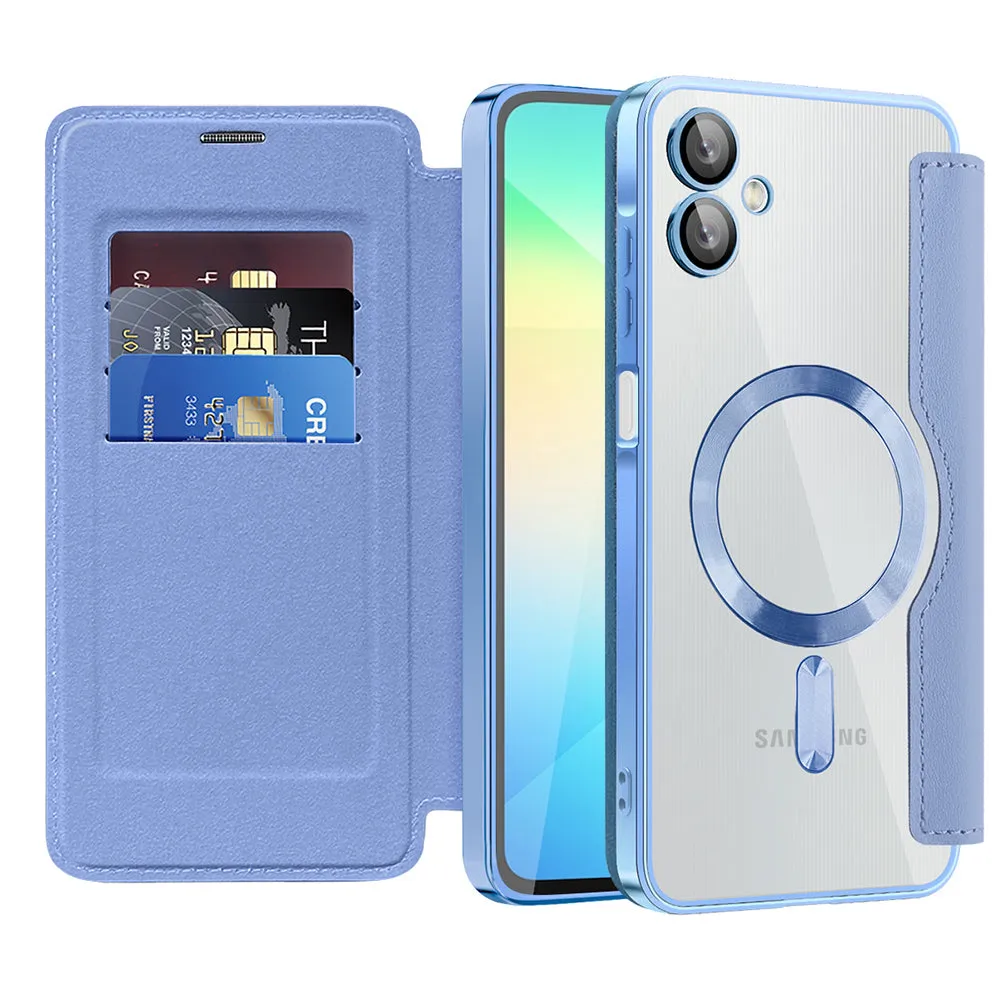 Custodia MagSafe per Samsung Galaxy A06 A065, Techsuit, SmartMag Book, Blu - immagine 1
