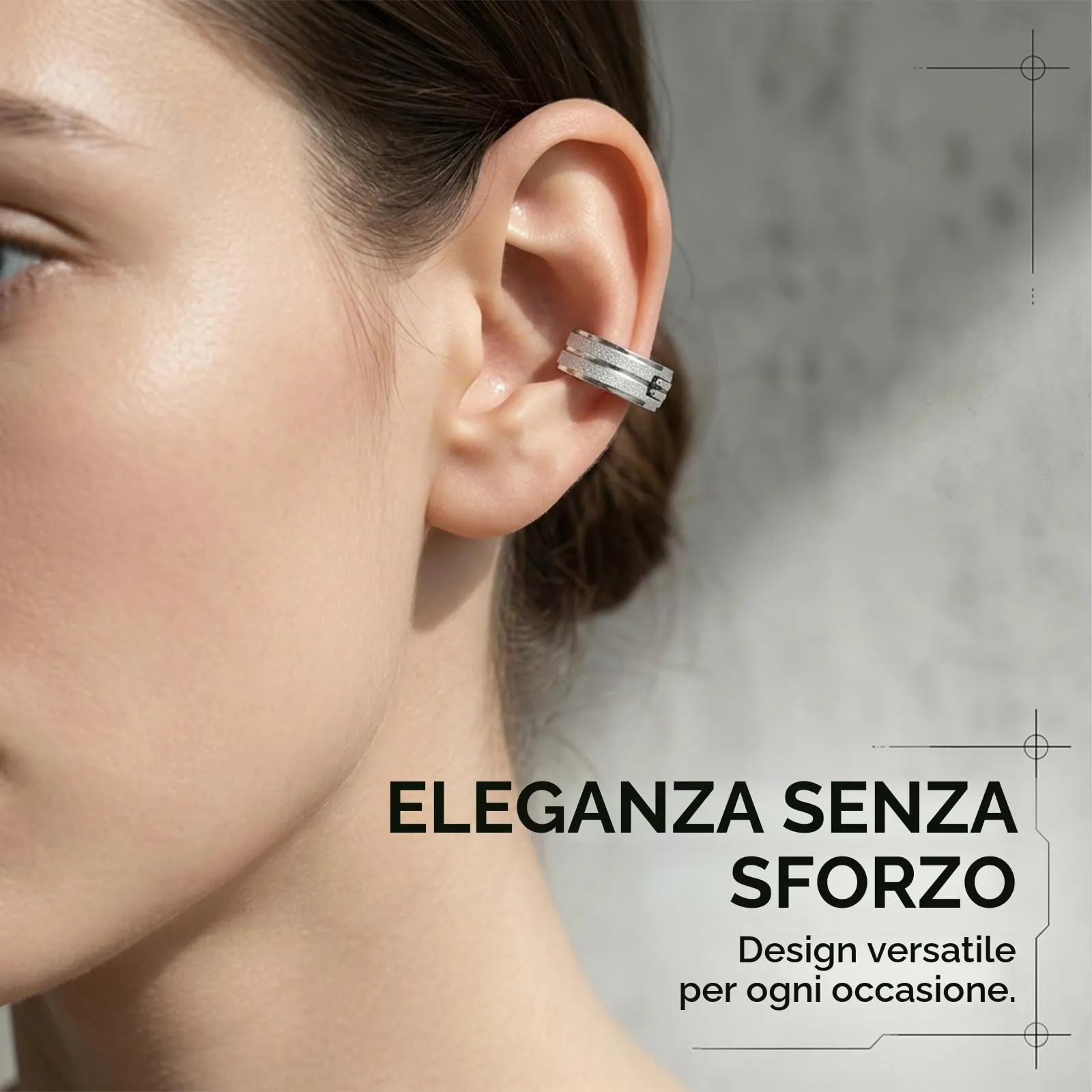 XENQITO 2 Paia Orecchini uomo, Orecchini da Uomo Donna in Acciaio Inossidabile,Clip Senza Buco Inossidabile cerchi orecchini non piercing clip in acciaio, Senza - immagine 5
