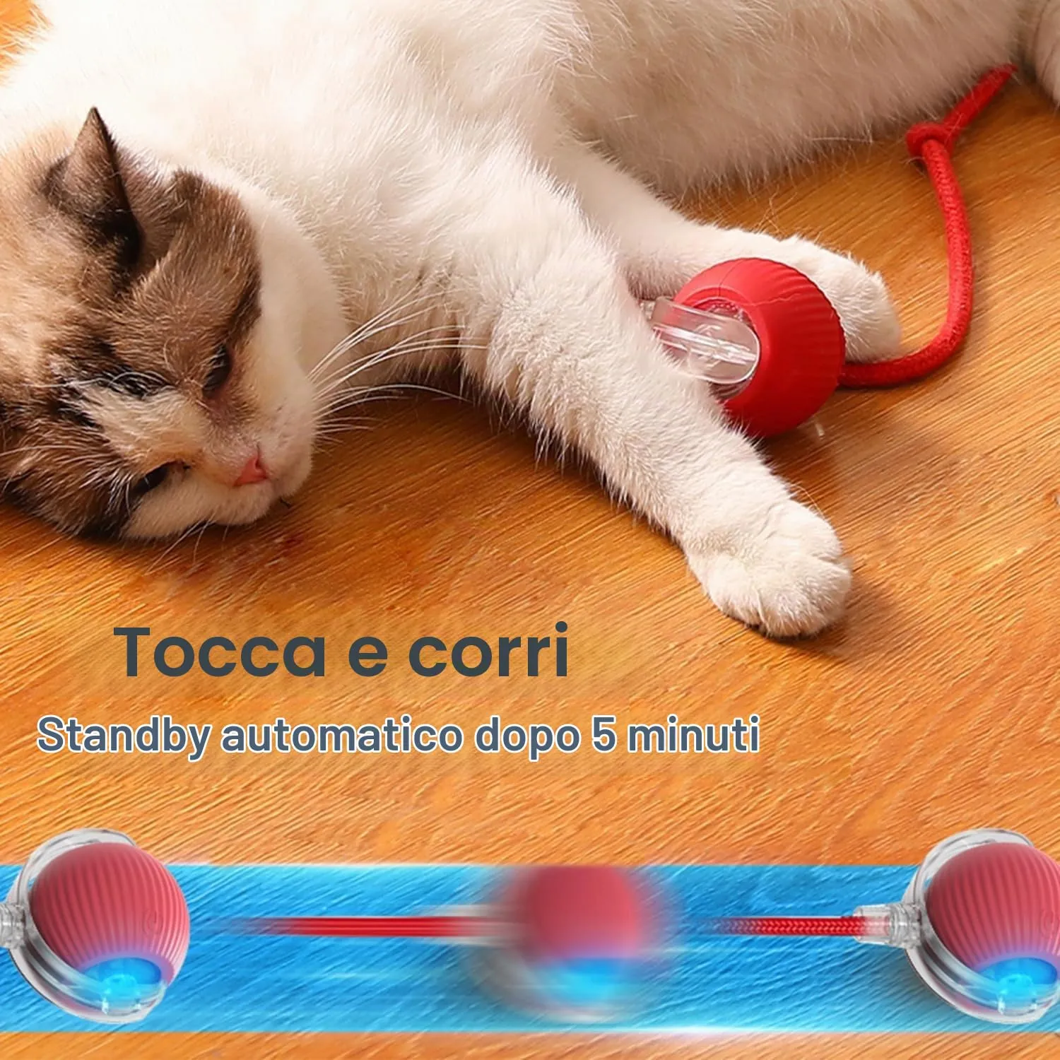 2 Pezzi Giocattolo Interattivo per Gatti, Palla Elettrica, Ricaricabile Giochi per Gatti da Caccia con 3 Modalità, Palla Automatica Intelligente Elettrico Palla Rotante a 360 Gradi per Gatti e Cani - immagine 6