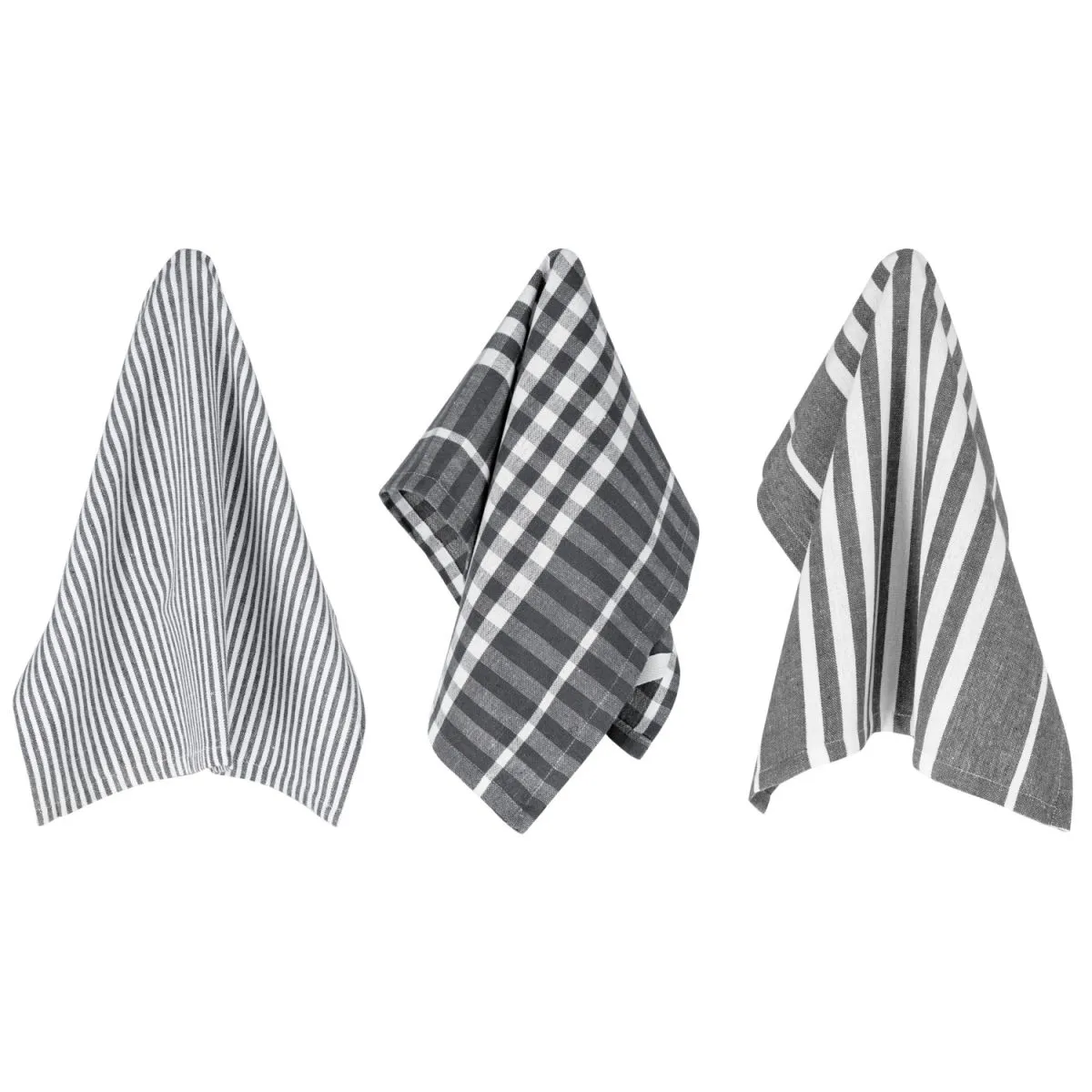 3x PULSIVA Strofinaccio Jena; 40x60 cm (LxL); grigio/bianco; 3 pz. / Pacco - immagine 1
