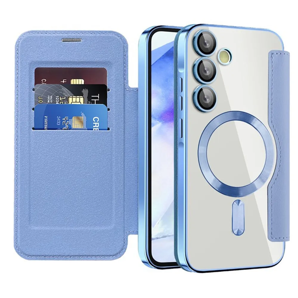 Custodia MagSafe per Samsung Galaxy A55 5G A556, Techsuit, SmartMag Book, Blu - immagine 1