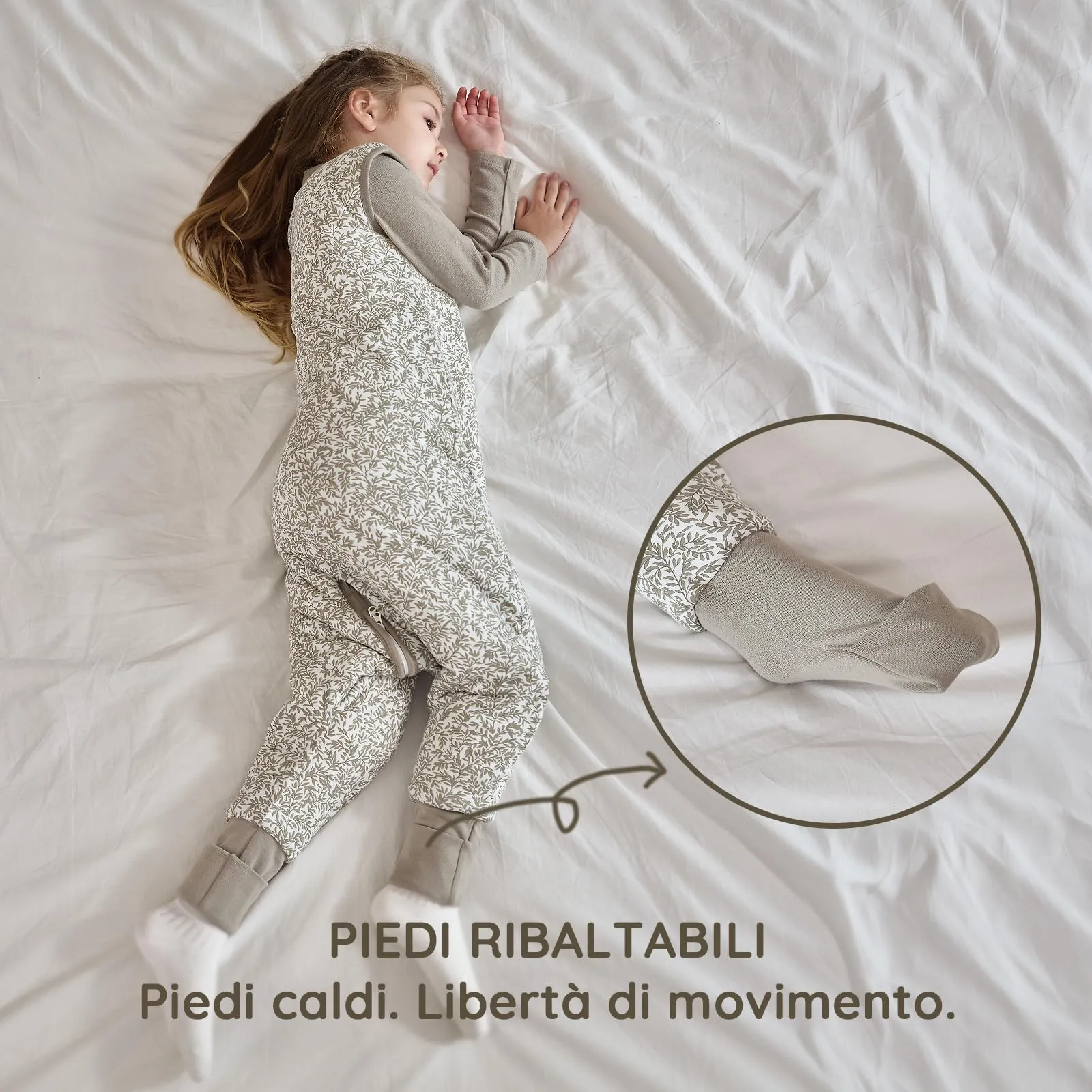 Mosebears Sacco Nanna con Piedini Invernale 2,5 Tog 18-36 Mesi Tutto l'anno Sacco Nanna in Cotone Traspirante per Neonati e Bambini - immagine 5