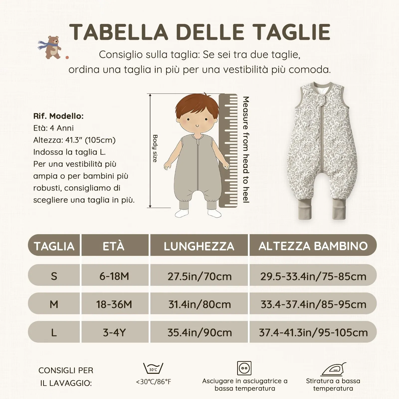 Mosebears Sacco Nanna con Piedini Invernale 2,5 Tog 18-36 Mesi Tutto l'anno Sacco Nanna in Cotone Traspirante per Neonati e Bambini - immagine 7
