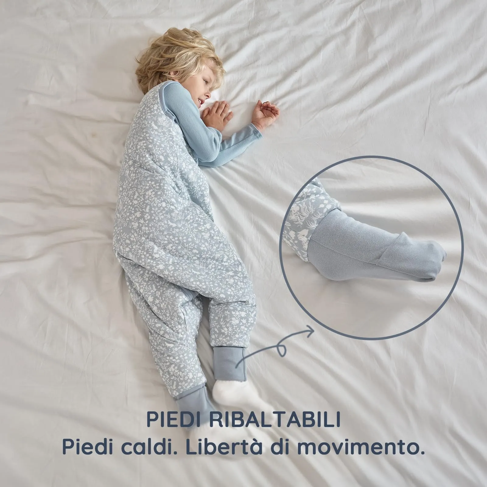 Mosebears Sacco Nanna con Piedini Invernale 2,5 Tog 18-36 Mesi Tutto l'anno Sacco Nanna in Cotone Traspirante per Neonati e Bambini - immagine 5
