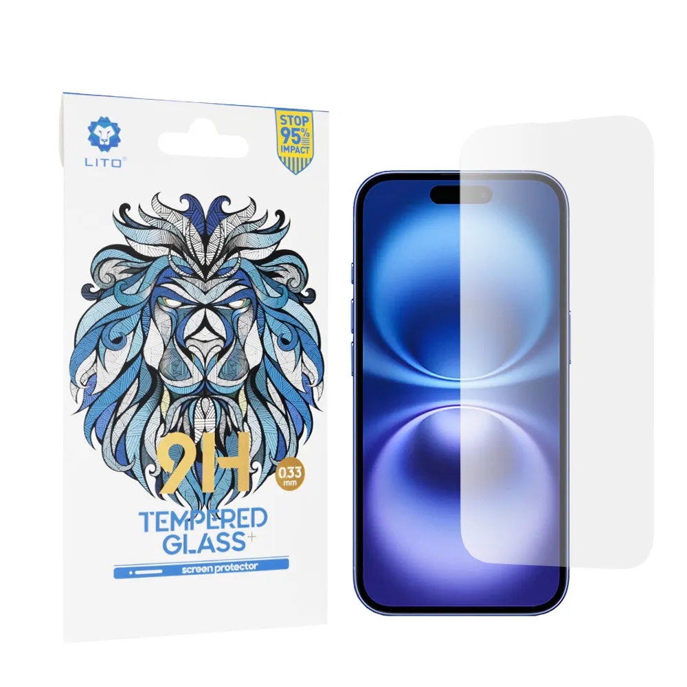 Pellicola protettiva per schermo Lito Classic per Apple iPhone 16, Vetro temperato, Full Glue, 2.5D - immagine 1