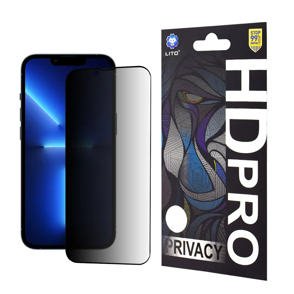 Pellicola protettiva per schermo Privacy Lito HD Pro per Apple iPhone 14 Plus / 13 Pro Max, Vetro temperato, Full Glue - immagine 1