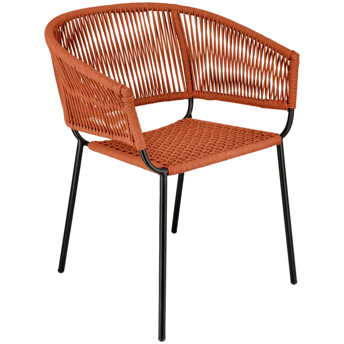 2x VEGA Sedia da esterno Samo; 62.5x56x79 cm (LxPxH); seduta terracotta, struttura nero; 2 pz. / Pacco - immagine 1