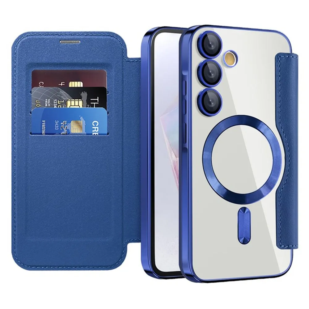 Custodia MagSafe per Samsung Galaxy A35 5G A356, Techsuit, SmartMag Book, Blu - immagine 1