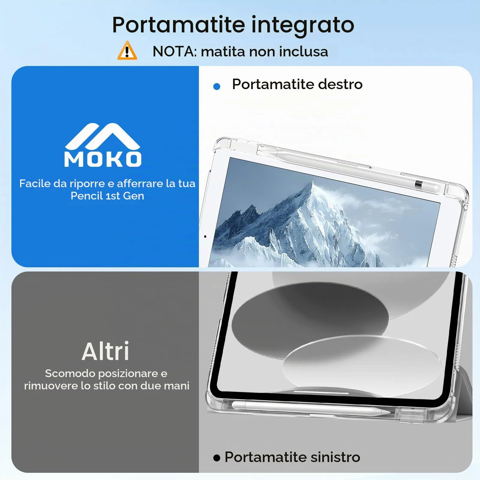 MoKo Cover per iPad 9a/8a/7a Generazione 10,2 Pollici con Portapenna - immagine 6