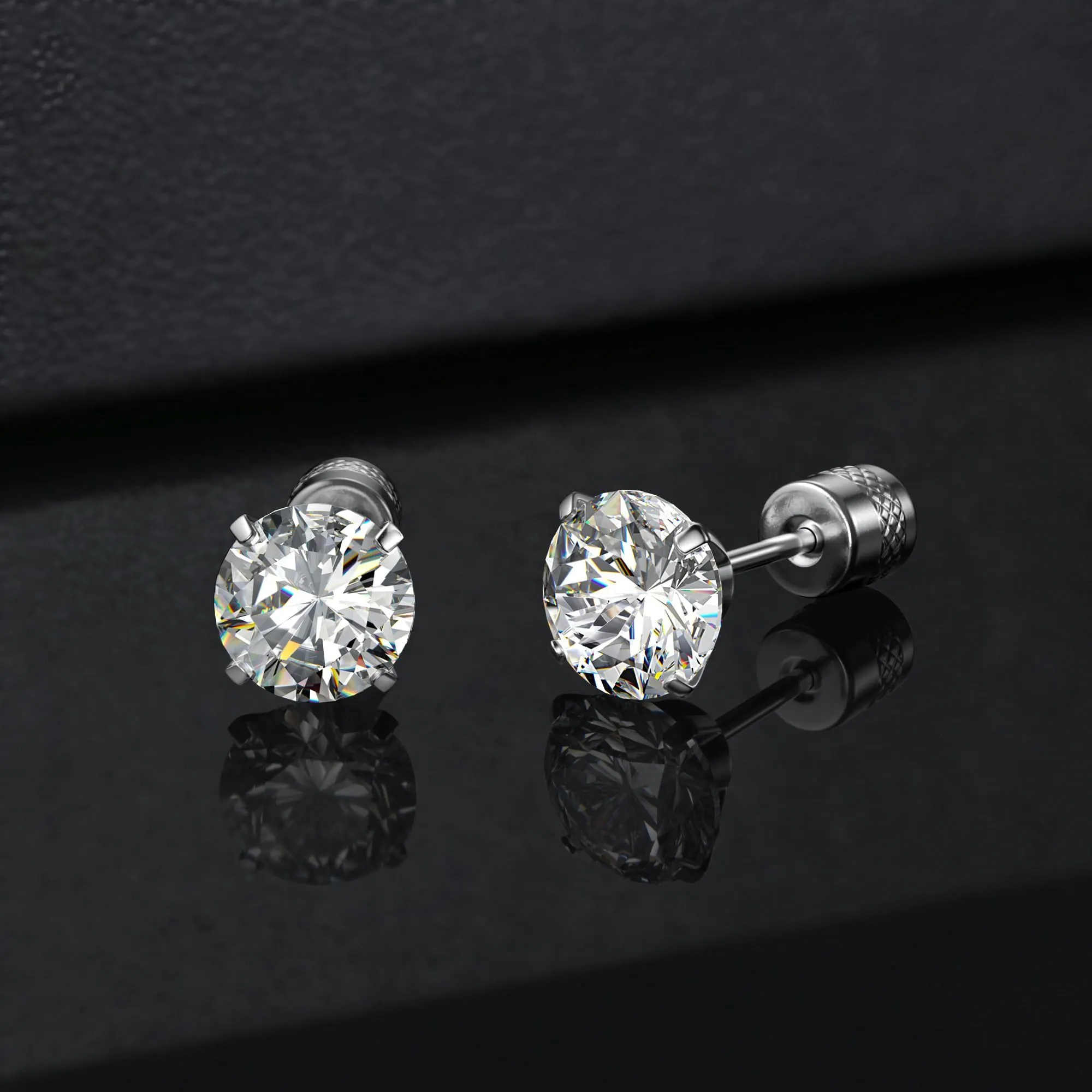 Morfetto Orecchini Titanio G23 Anallergici Con Zircone Cubica Donna Uomo - Piercing Orecchio Helix Trago Conch Titanio Orecchini Punto Luce Orecchie Sensibili Unisex Gioielli Argento 6MM - immagine 5